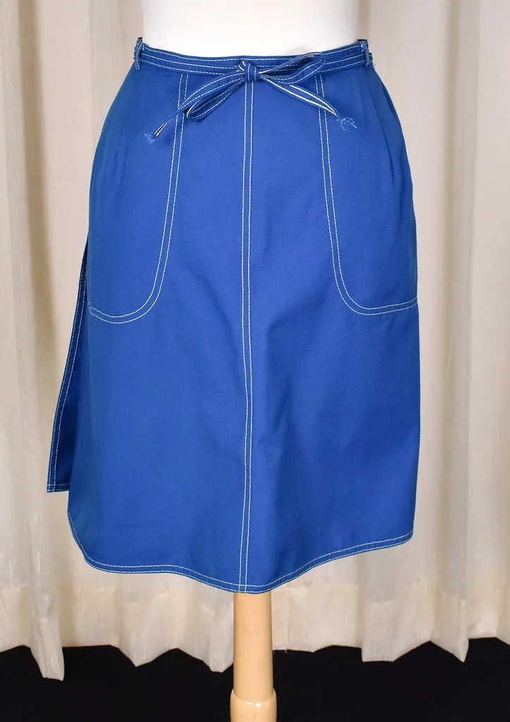 1960s Vintage Blue Wrap Skirt