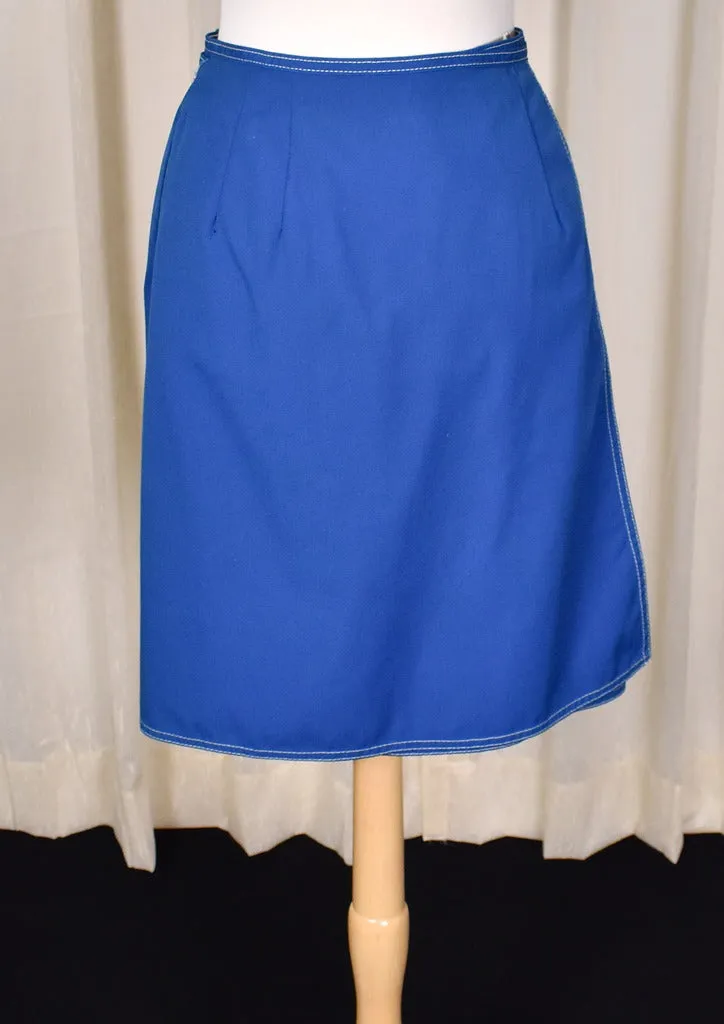 1960s Vintage Blue Wrap Skirt