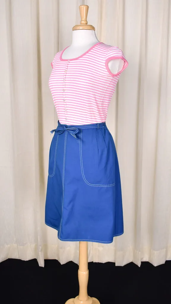 1960s Vintage Blue Wrap Skirt