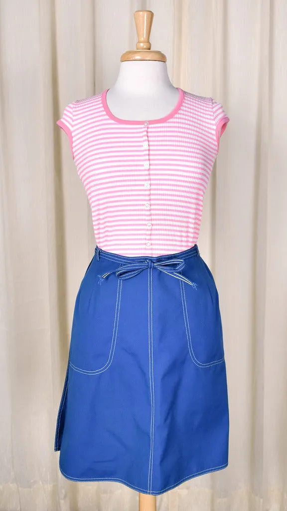 1960s Vintage Blue Wrap Skirt