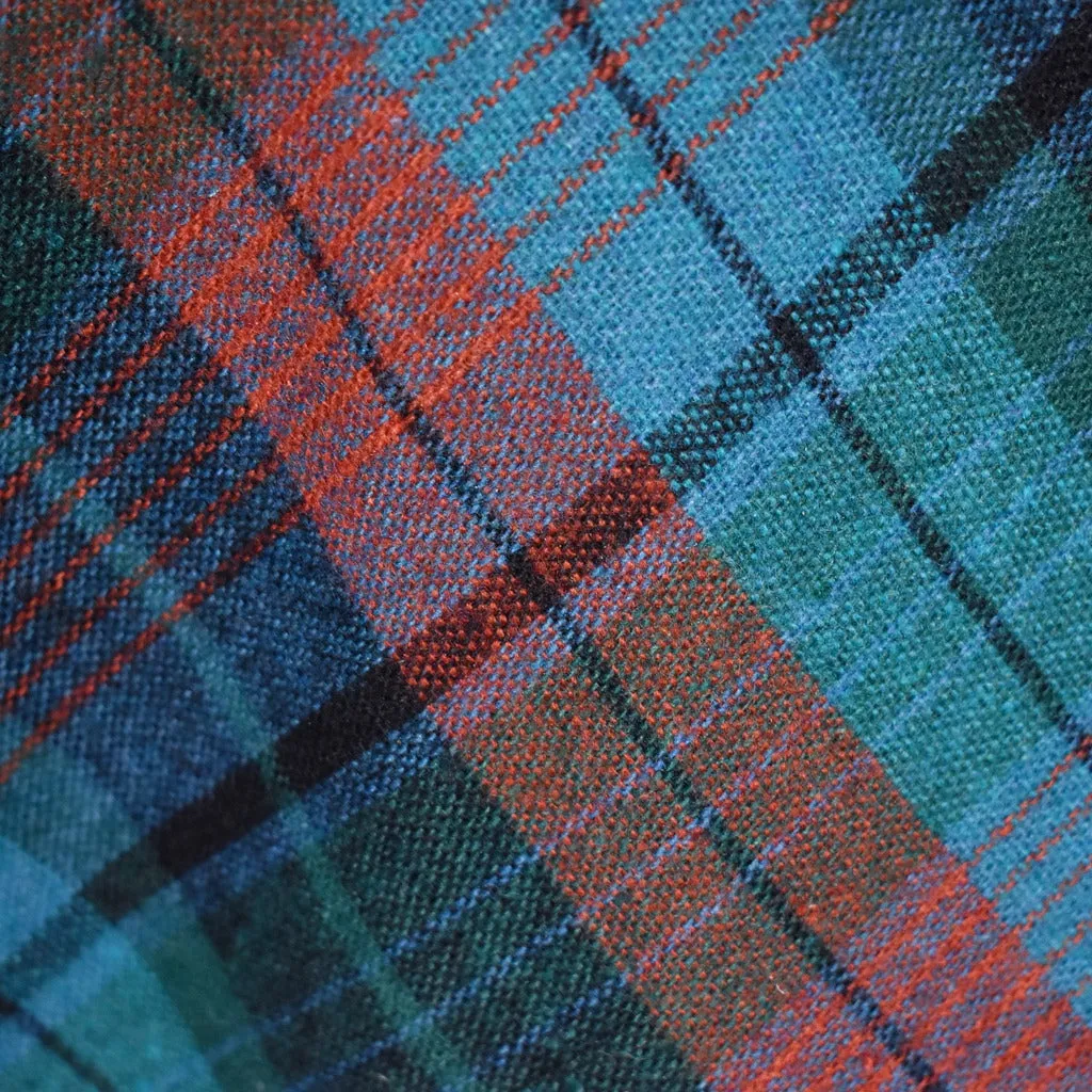 1970s Teal Plaid A-line Skirt