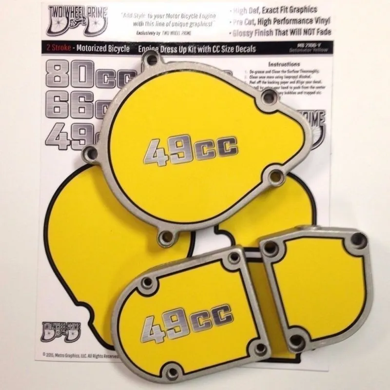 2 Stroke Motorized Bicycle Engine Cover Dress Up Decal Kit