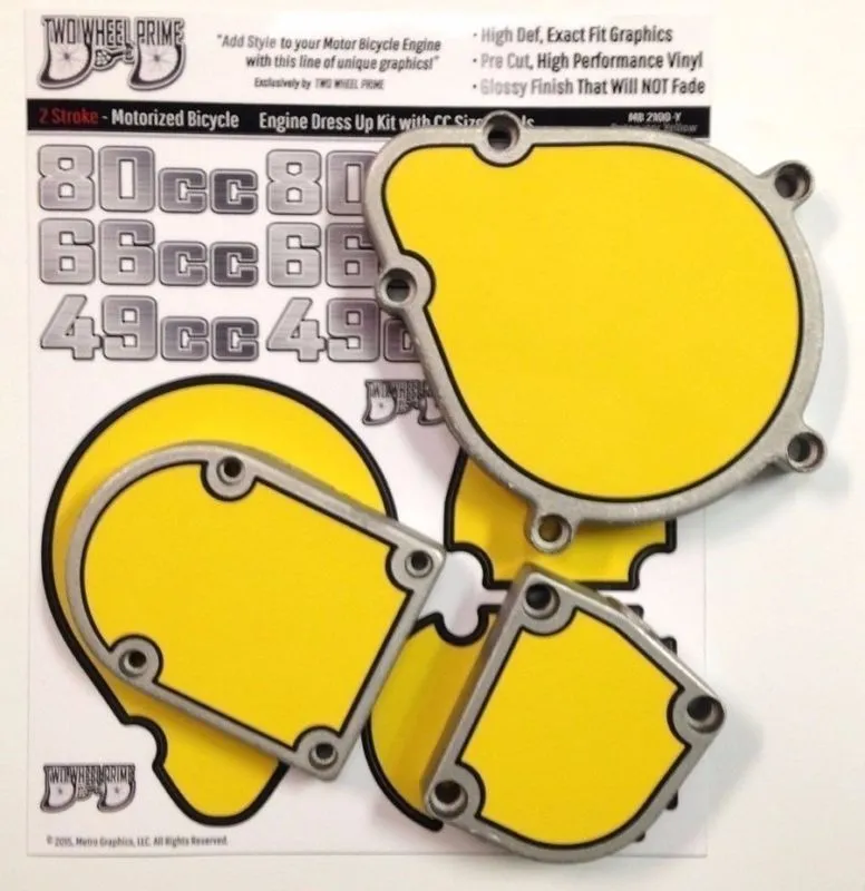 2 Stroke Motorized Bicycle Engine Cover Dress Up Decal Kit