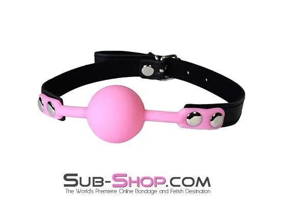 3480LT      Beginner’s Riveted Rubber Ballgag, Pink Ball - MEGA Deal