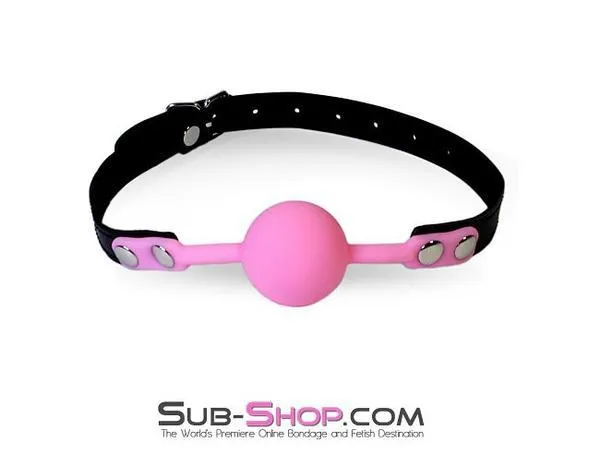 3480LT      Beginner’s Riveted Rubber Ballgag, Pink Ball - MEGA Deal