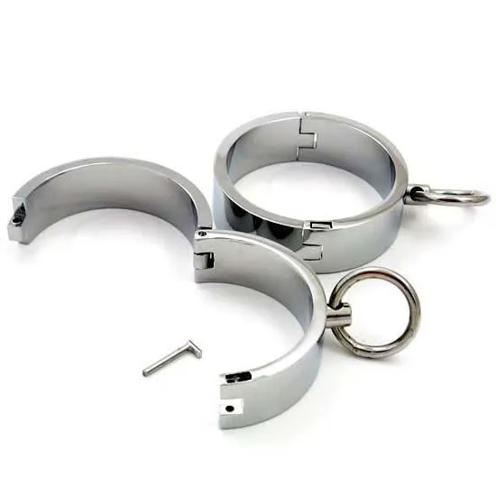 8702HS      Forever My Slave Chrome Wrist Manacles - MEGA Deal