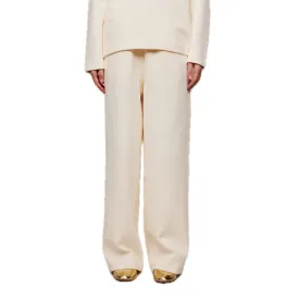 Air Layer Double Waist Wide-leg Sweatpants in White