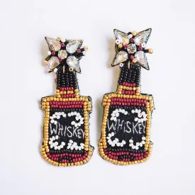 Beaded Whiskey Bottle Earrings