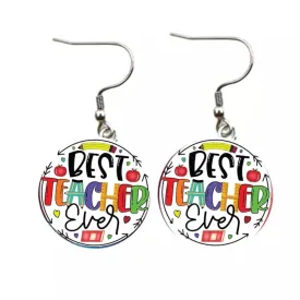 Beat Teacher Ever Earrings - Handmade Jewelry, Teacher Earrings, Handmade Earrings, Teacher Gift, Teacher Jewelry, Teacher Appreciation