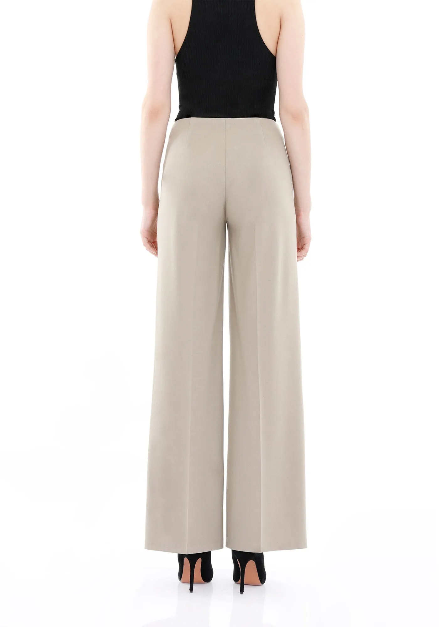 Beige Wide-Leg Pants for a Sleek and Stylish Look - G-Line