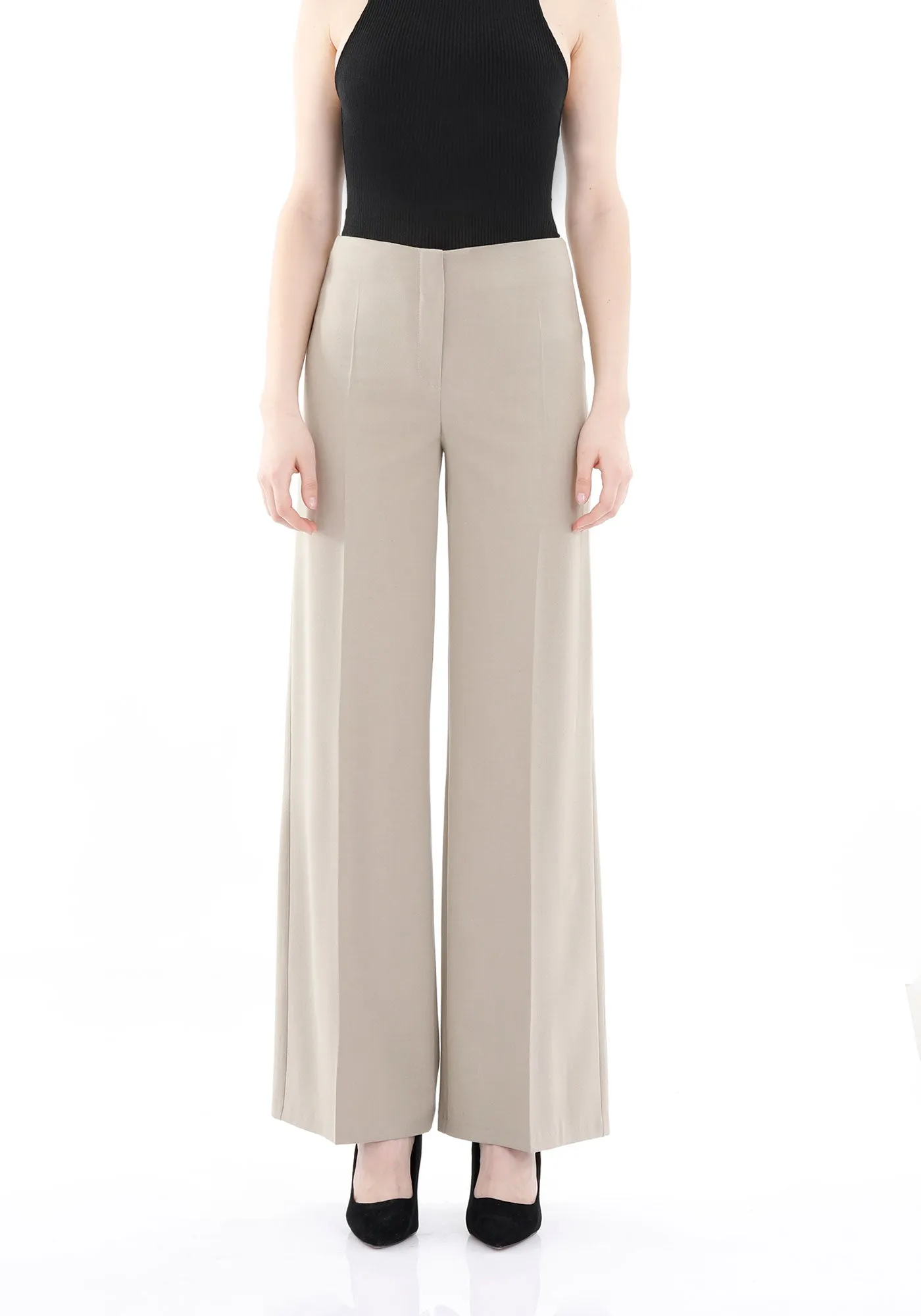 Beige Wide-Leg Pants for a Sleek and Stylish Look - G-Line