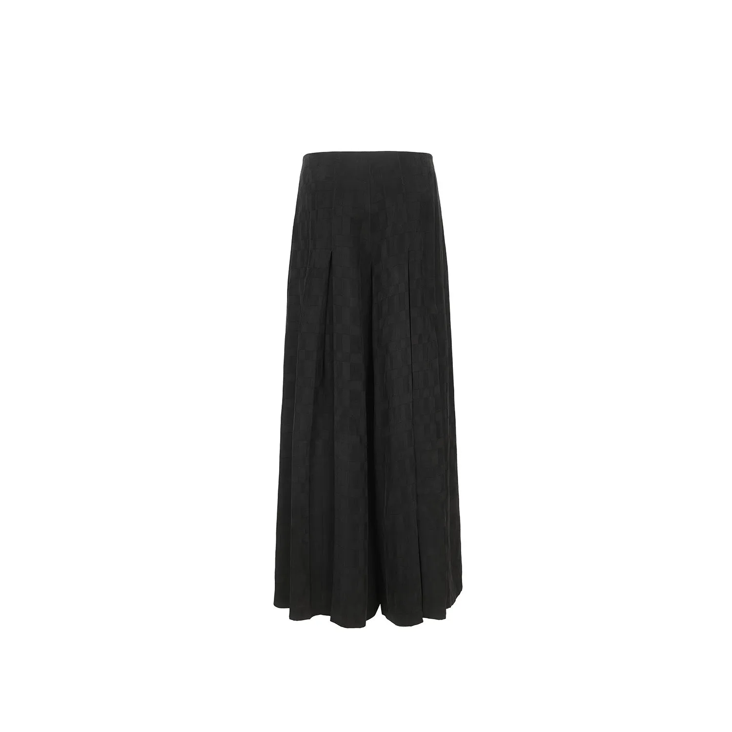 Black Wide-leg Cupro Trousers