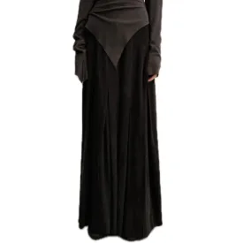 Black Wide-leg Cupro Trousers