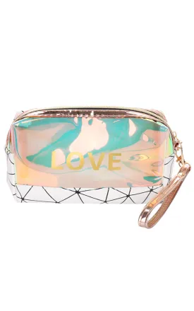 [BOGO] AO783 White Love Transparent Waterproof Cosmetic Bag