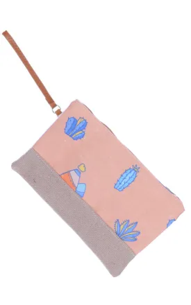 [BOGO] FSB19842 Cactus Print Clutch Beach Bag