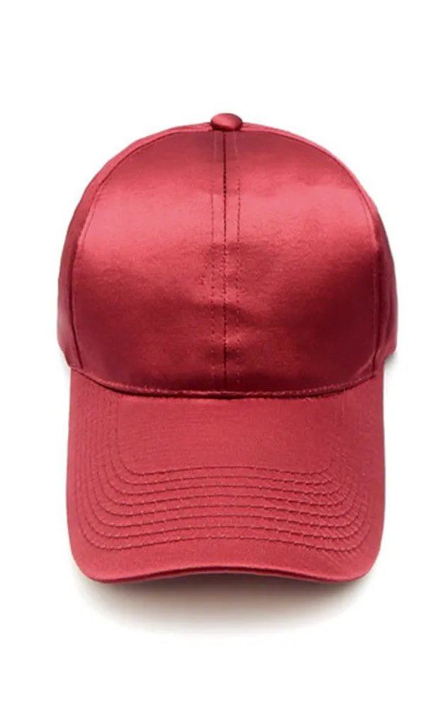 [BOGO] LH3170 Burgundy Satin Fabric Cap