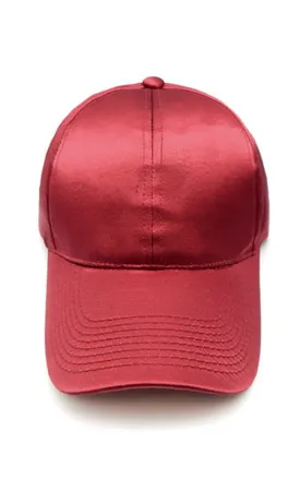 [BOGO] LH3170 Burgundy Satin Fabric Cap