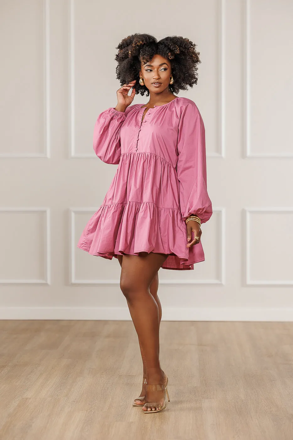 FINAL SALE - Bella Tiered Mini Dress - Deep Orchid