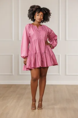 FINAL SALE - Bella Tiered Mini Dress - Deep Orchid