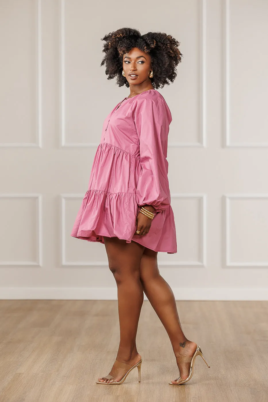 FINAL SALE - Bella Tiered Mini Dress - Deep Orchid