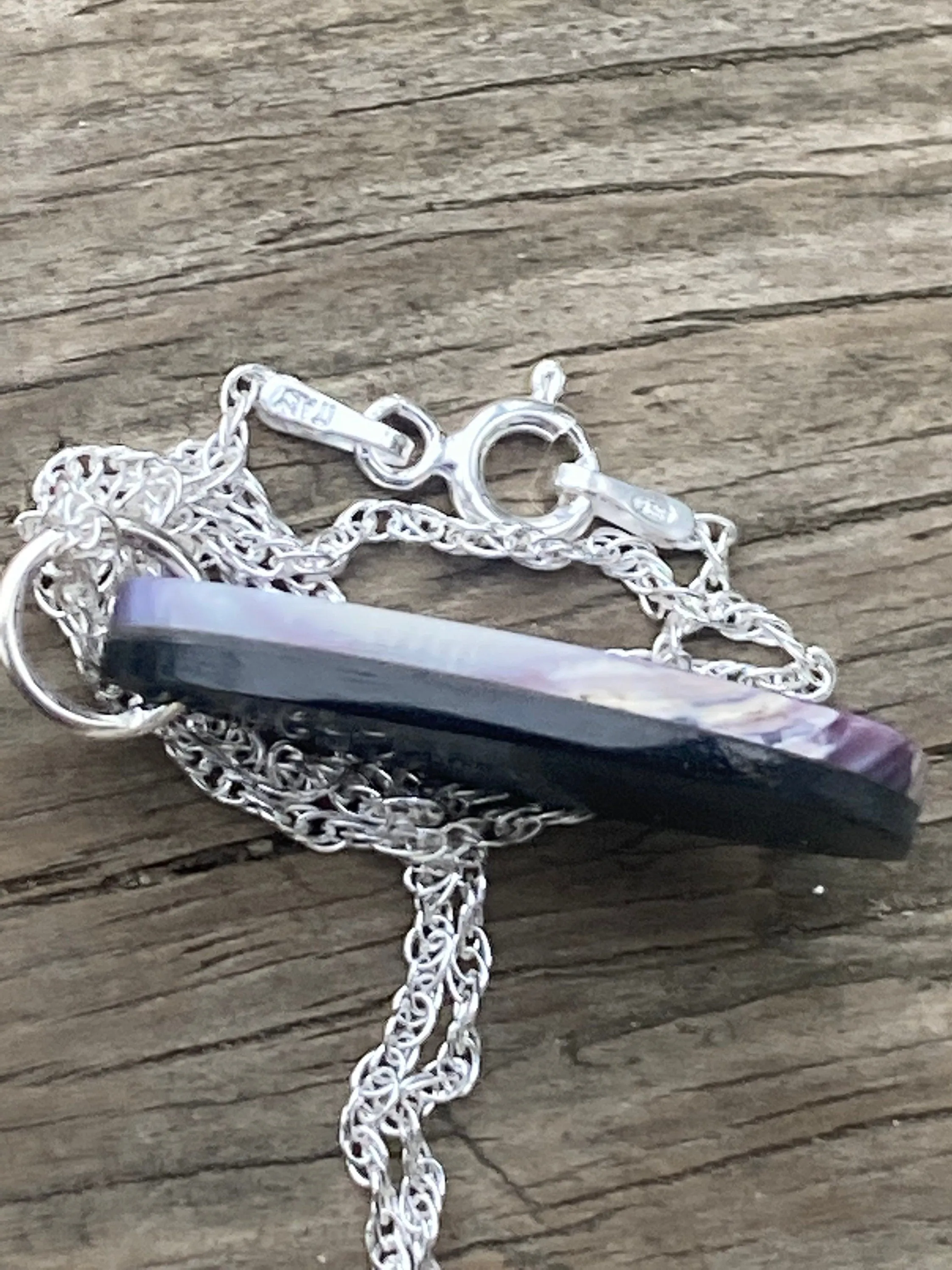 Fine Wampum Crocus Petal Pendant Necklace.