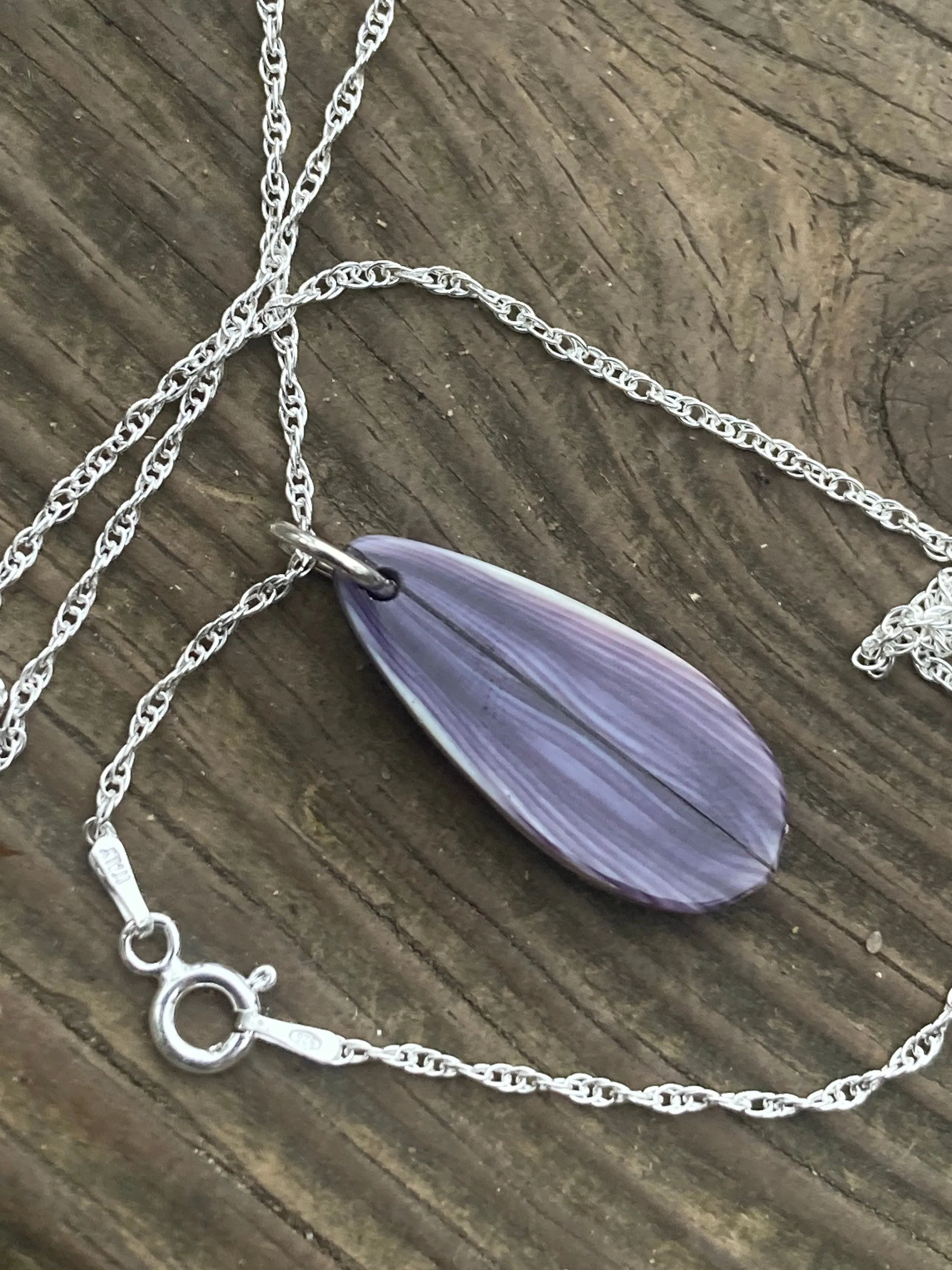 Fine Wampum Crocus Petal Pendant Necklace.