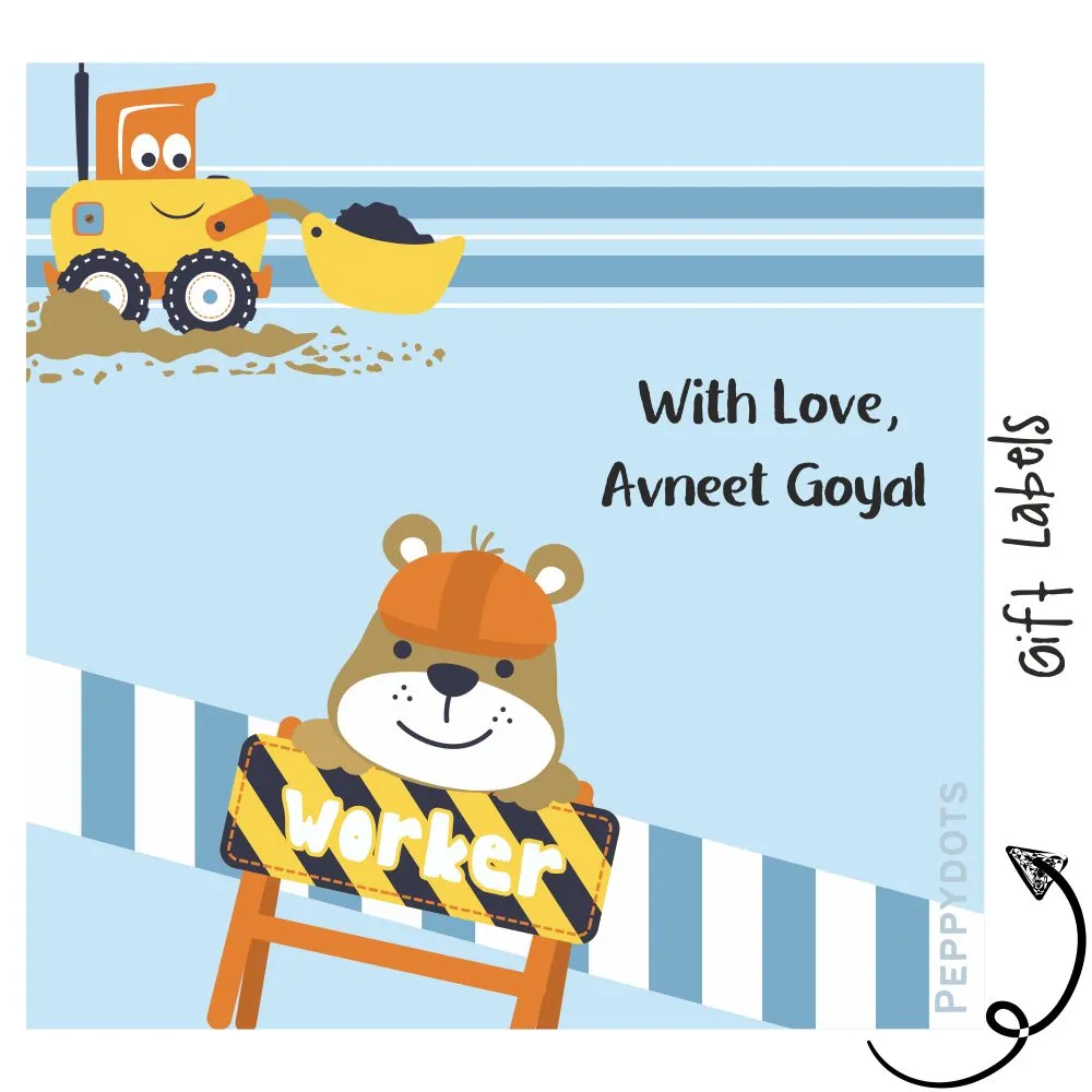 Gift Labels - Construction Bear
