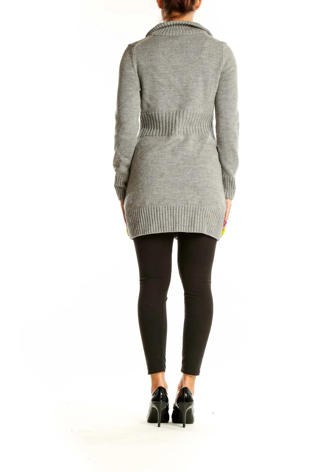 Gray Extra Fine Merino Wool Cardigan