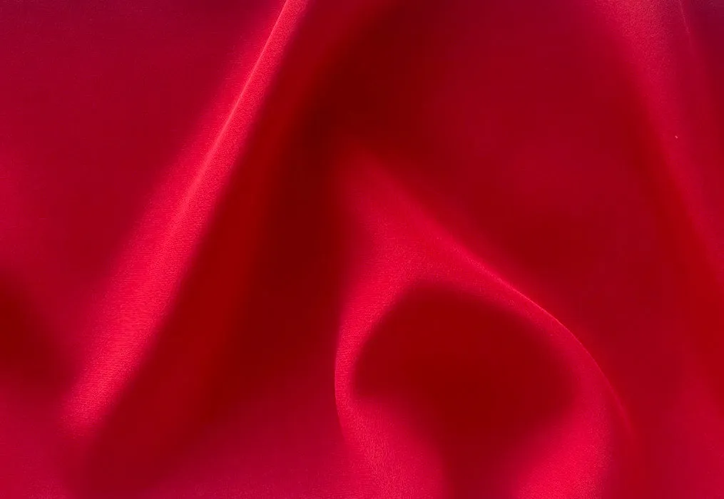 Lustrous Spicy Scarlet 30mm Silk Crepe (Made in Italy)