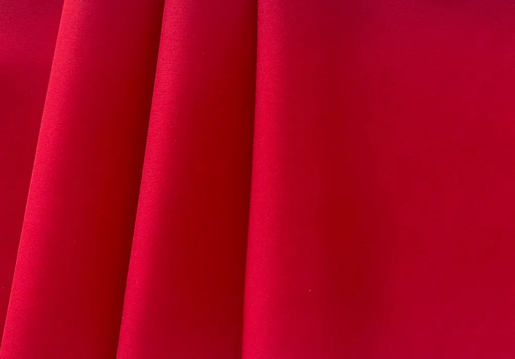 Lustrous Spicy Scarlet 30mm Silk Crepe (Made in Italy)
