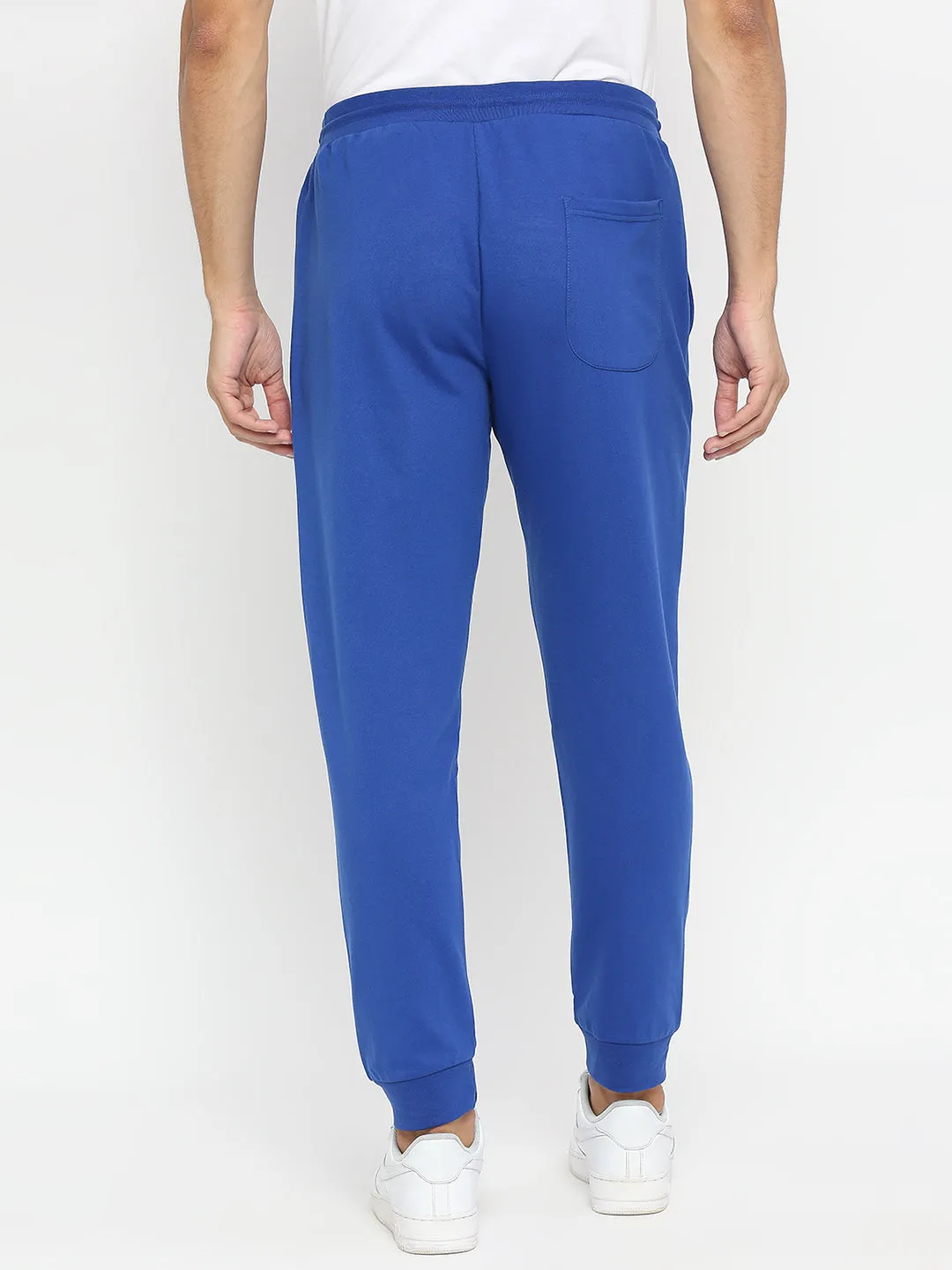 Men Premium Cotton Blend Royalblue Trackpant - Underjeans By Spykar