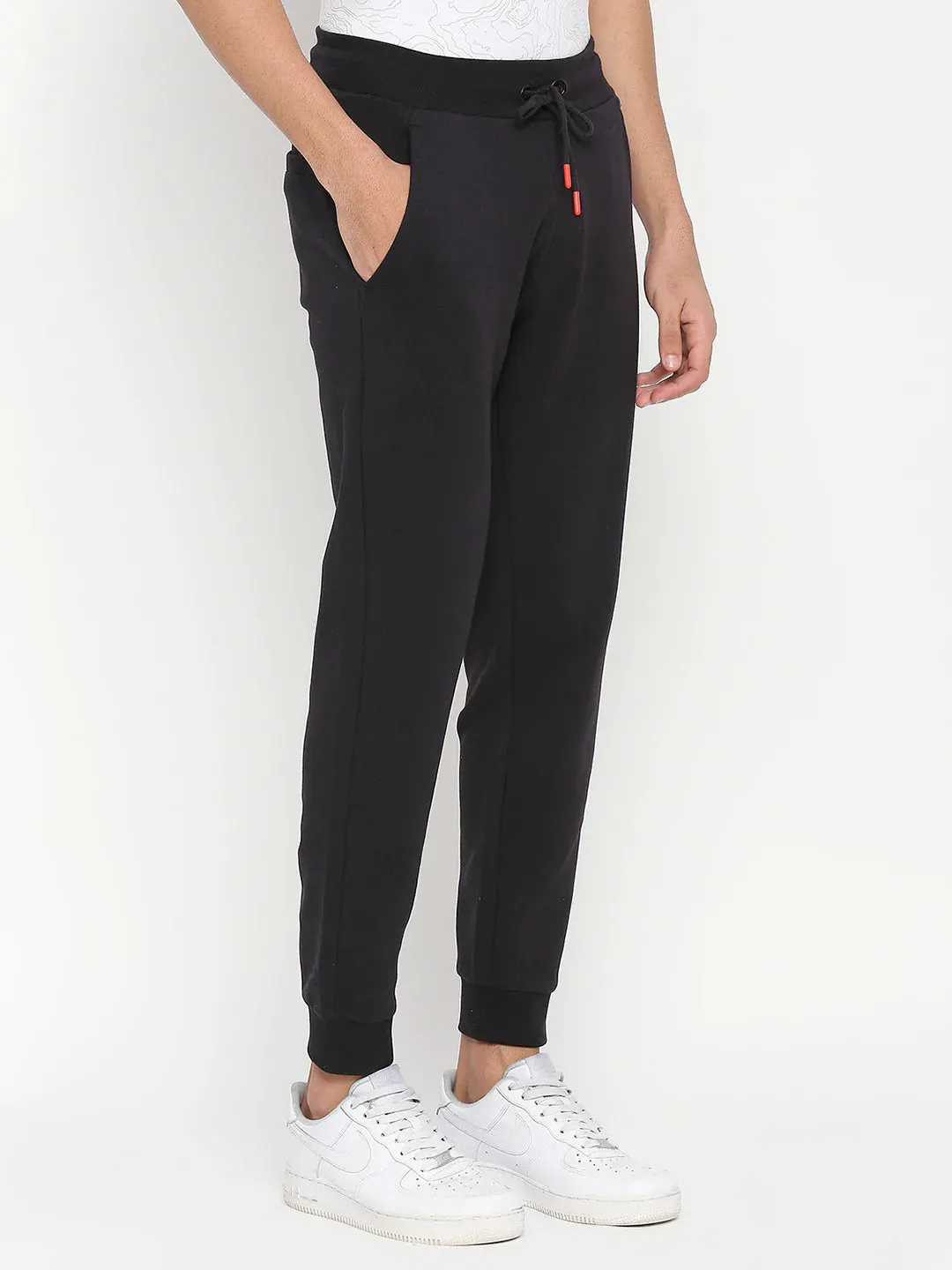Men Premium Cotton Navy Trackpant-Underjeans By Spykar