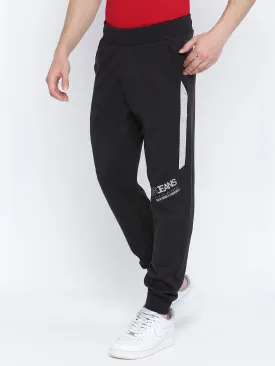 Men Premium Cotton Navy Trackpant - Underjeans By Spykar