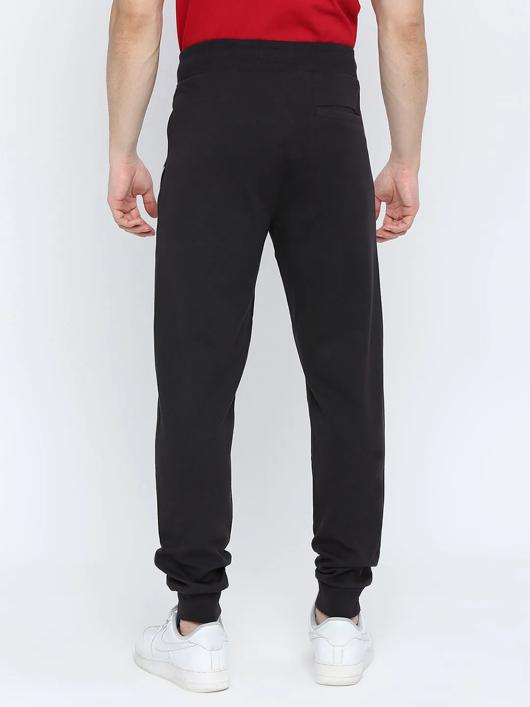 Men Premium Cotton Navy Trackpant - Underjeans By Spykar