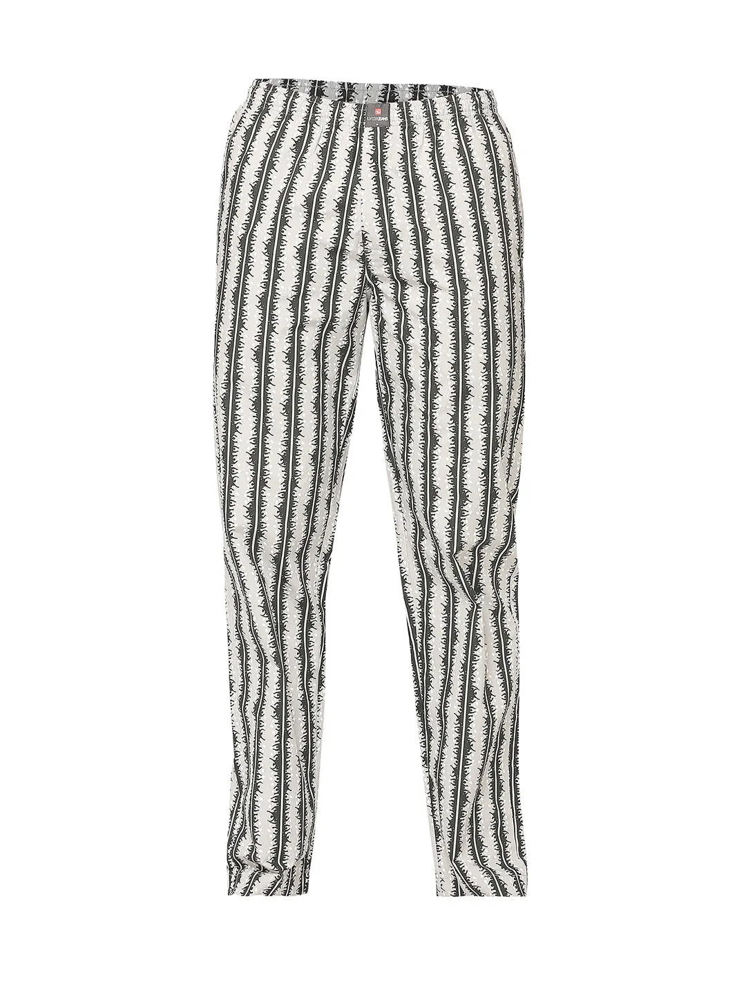 Men Premium Cotton Printed Grey Pyjama- Underjeans By Spykar