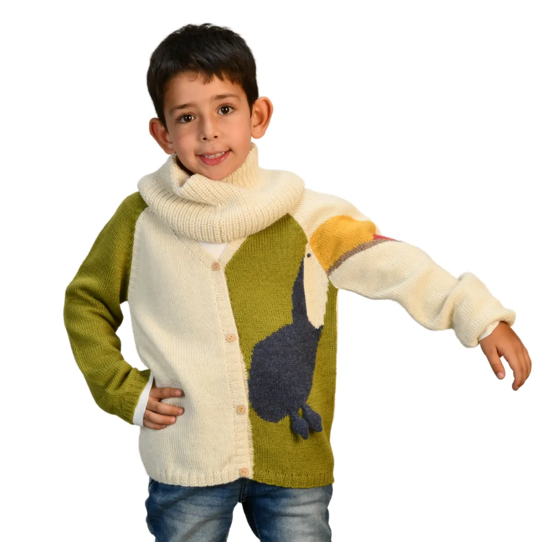 NW613 TIPPY TOE TOUCAN CARDIGAN
