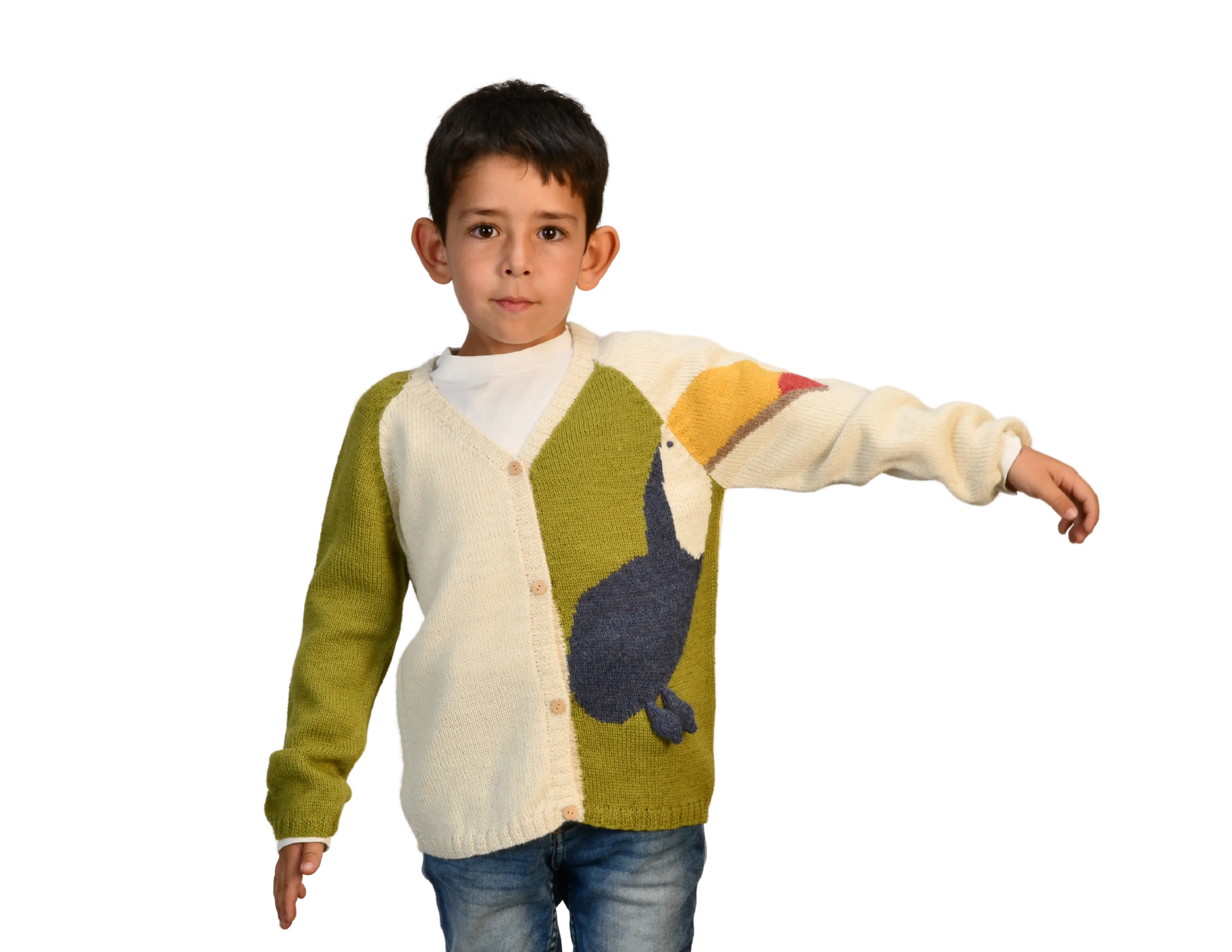 NW613 TIPPY TOE TOUCAN CARDIGAN