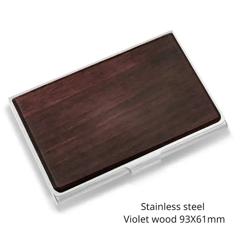 Personalized Laser Engraving Logo Wooden Metal Business Card Box