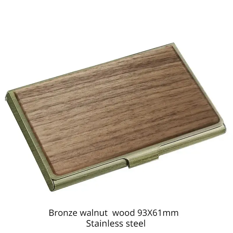 Personalized Laser Engraving Logo Wooden Metal Business Card Box