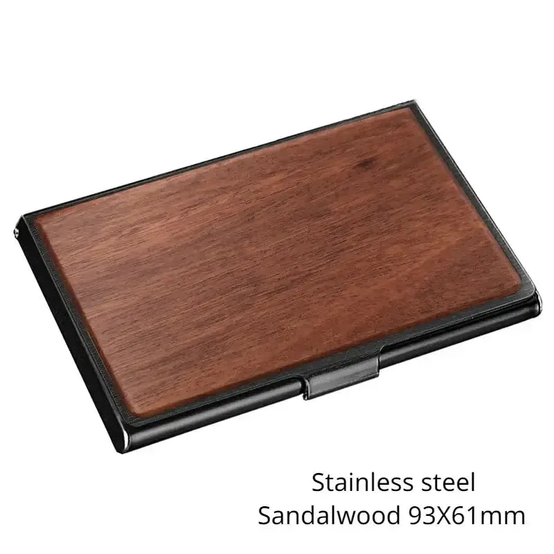 Personalized Laser Engraving Logo Wooden Metal Business Card Box