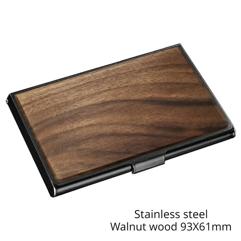 Personalized Laser Engraving Logo Wooden Metal Business Card Box