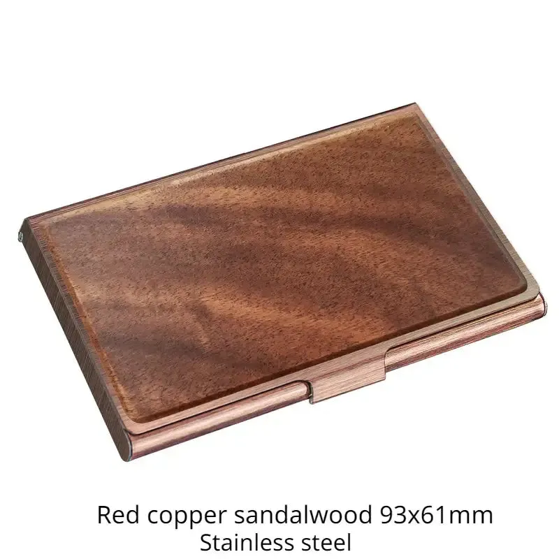 Personalized Laser Engraving Logo Wooden Metal Business Card Box