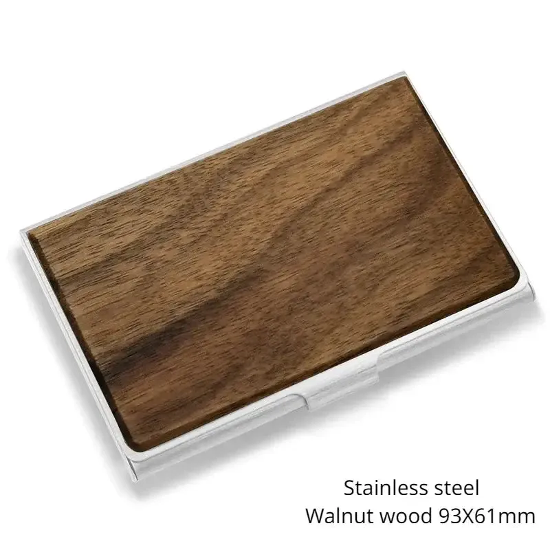 Personalized Laser Engraving Logo Wooden Metal Business Card Box