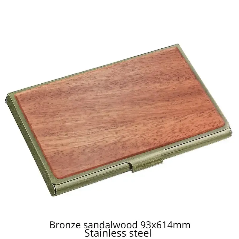 Personalized Laser Engraving Logo Wooden Metal Business Card Box