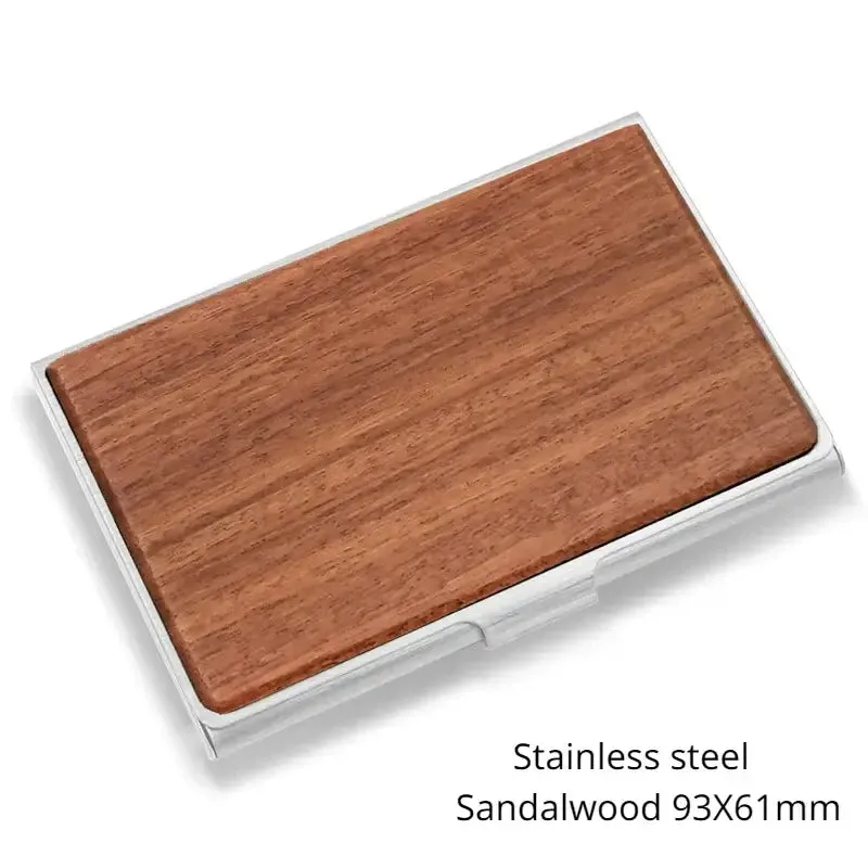 Personalized Laser Engraving Logo Wooden Metal Business Card Box