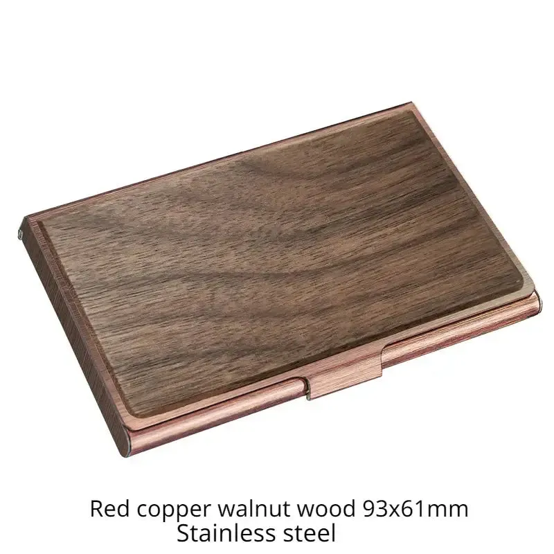 Personalized Laser Engraving Logo Wooden Metal Business Card Box