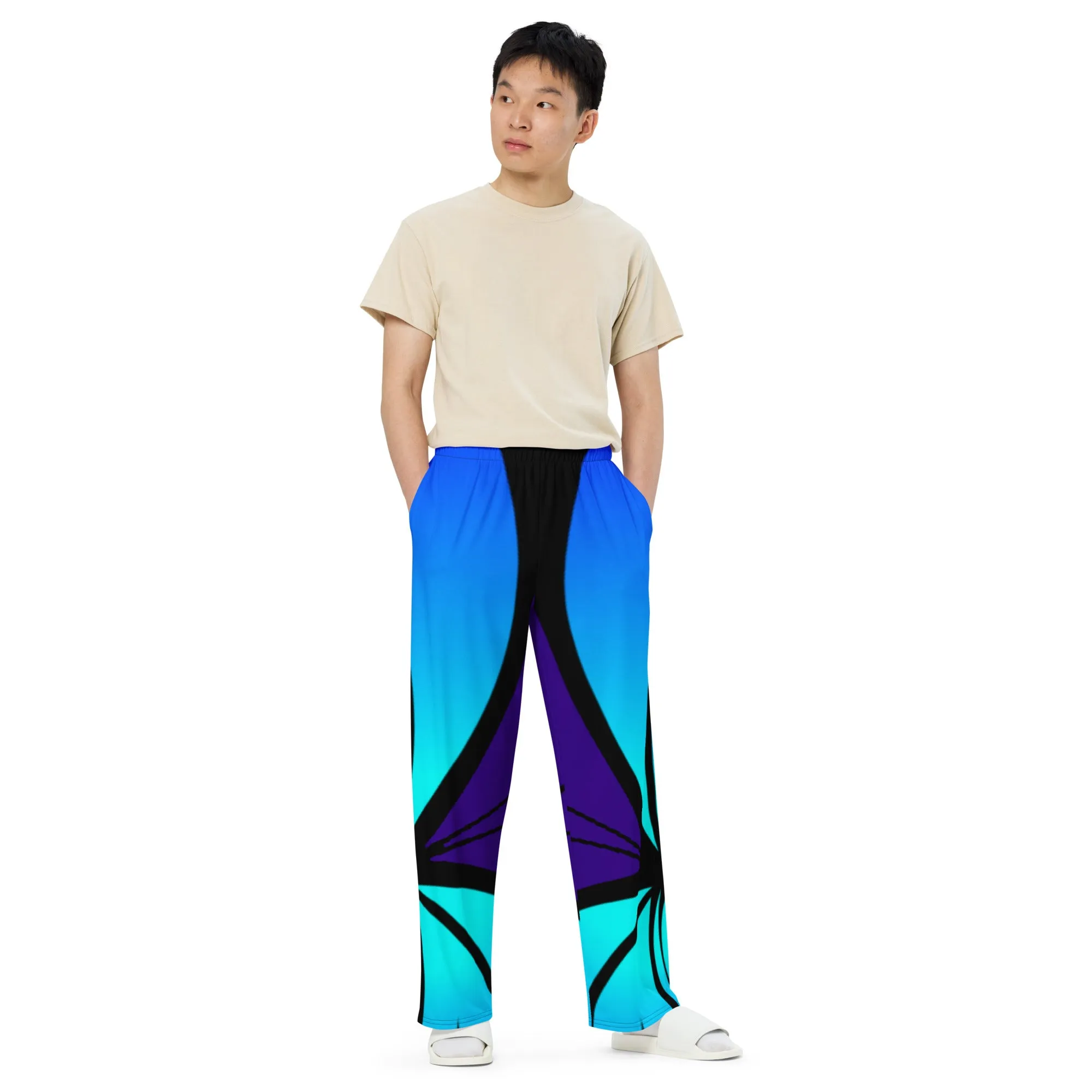 "Mystical Butterfly Bliss" Collection - Unisex Designer Wide Leg Pants