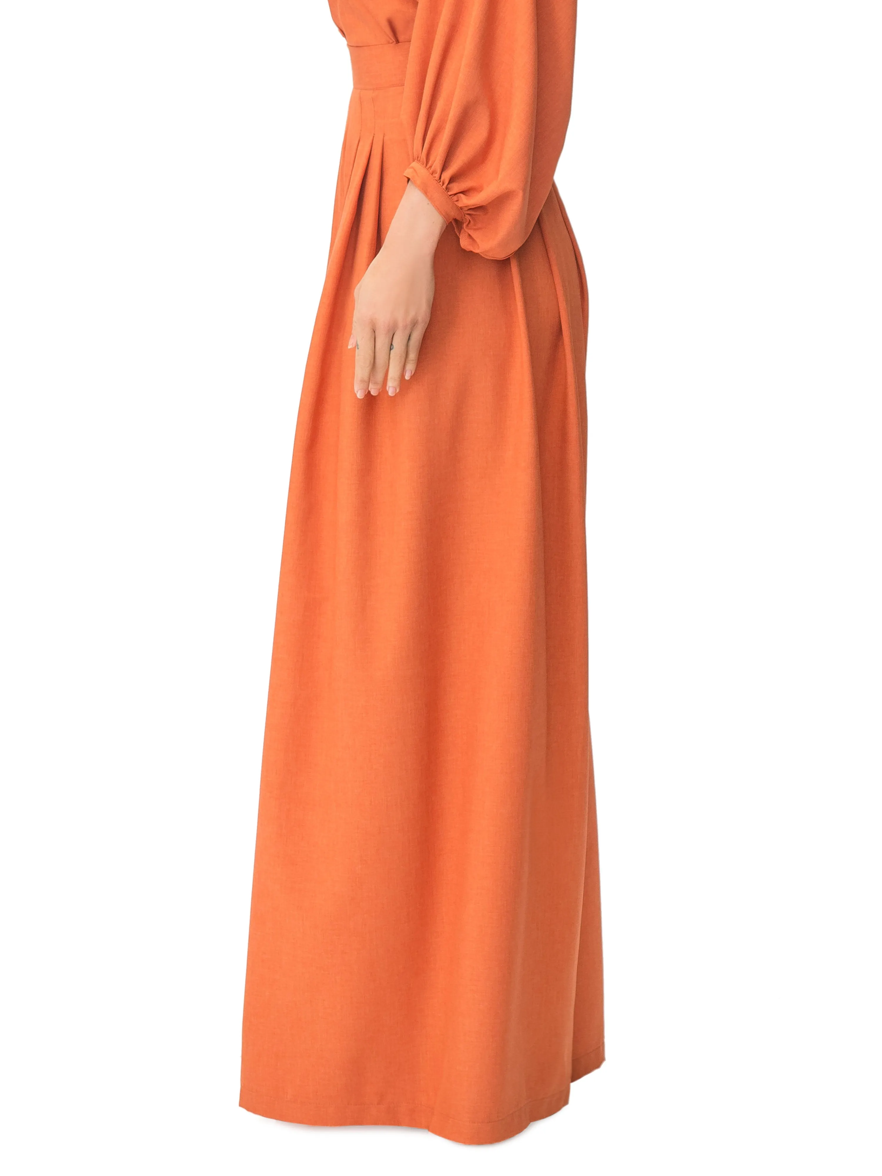 "Ziggy" Rust Pleated High Waist Pants