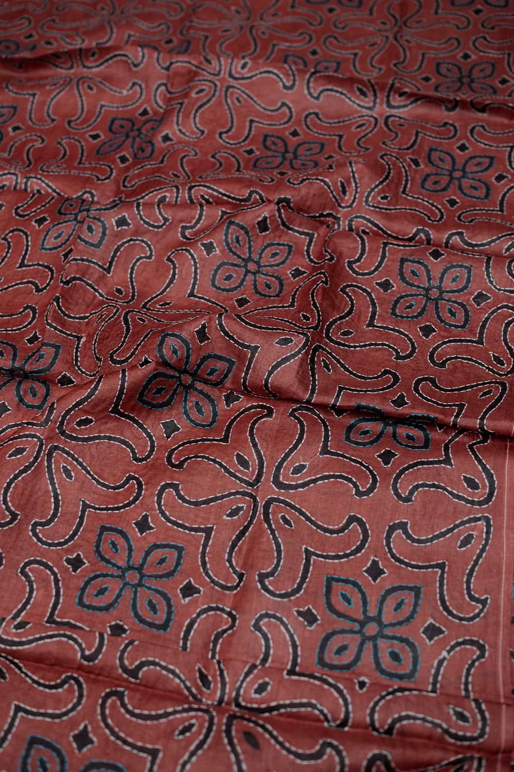 Shade of Red Kantha Silk Blouse