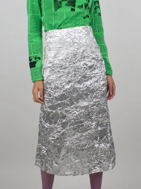 Solid Color A-line Skirts Bottoms